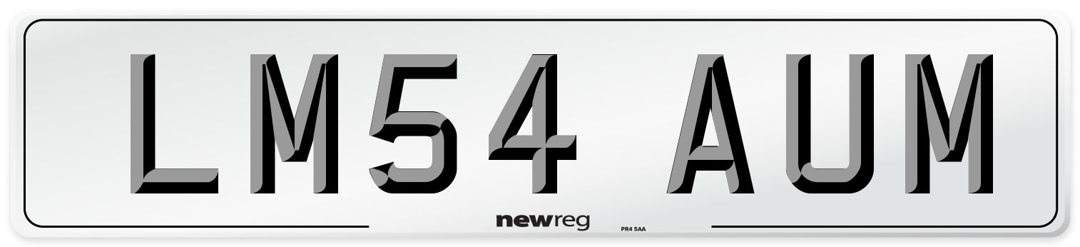 LM54 AUM Number Plate from New Reg